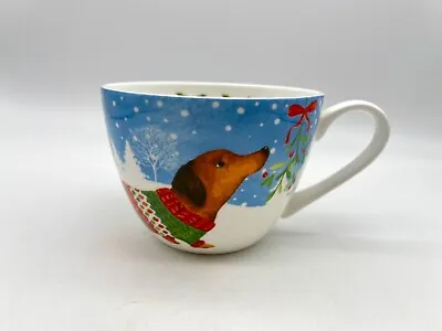 Portobello By Design Bone China Dachshund Dog Winter Holiday Coffee Tea Cup 18oz • $12