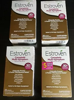 4 New Estroven Complete Multi-Symptom Menopause Relief - 28 Caplets Each Box • $65.99