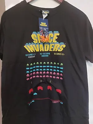 Officially Licensed Retro Space Invaders Black T-shirt • $19.87