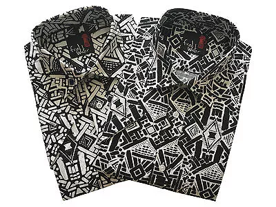 Mens ShortSleeve Aztec Print Summer Reg/Big Size Shirts M-5XL CottonBlend  • £9.95