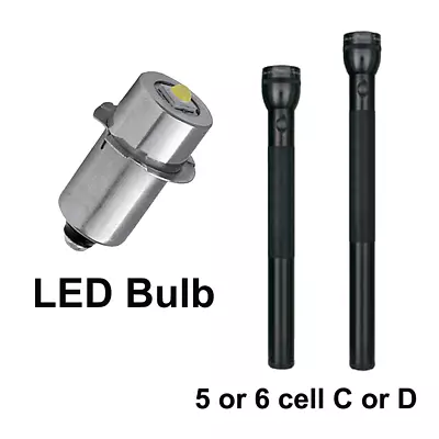 Maglite 5 Or 6 Cell C Or D 7.5V - 9V LED Replacement Upgrade Flashlight Bulb NEW • $10.99