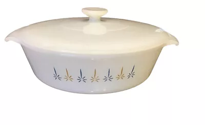 Anchor Hocking Fire King #437 1 1/2 Quart Casserole Candle Glow Starburst & Lid. • $16.50