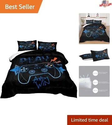 Plush Gamer Comforter Set - Game Controller Bedding - Twin Size - All-Season • $56.97