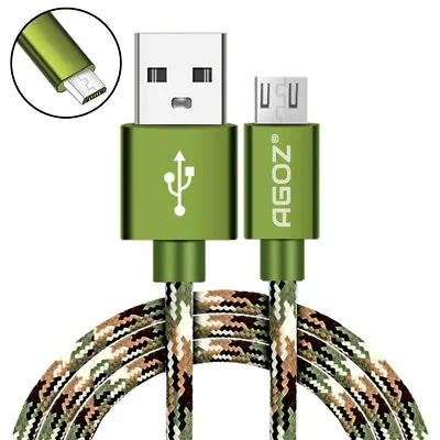 $7.28 • Buy Camo Braided 4ft,6ft,10ft Micro USB Cable Fast Charger Data Sync Cord For Tablet