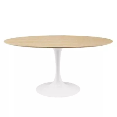 Lippa 60  Oval Dining Table White Natural • $1065.37