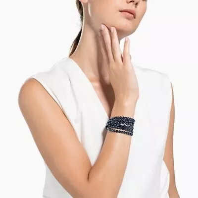 Authentic Swarovski Power Dark Blue Wrap Bracelet ( Choker ). Rare. NWOT • $56.89