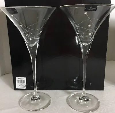 Dartington Crystal Glitz Martini Glass Crystallized Swarovski Elements Set Of 2 • £67.46
