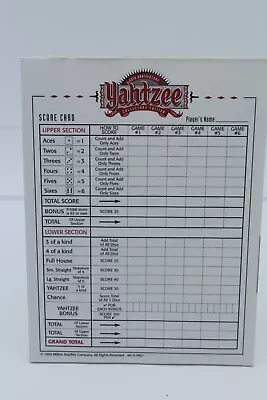 Yahtzee 40th Anniversary Edition Replacement Score Card Pad W/ About 28 Pages • $4.99