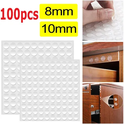 £2.95 • Buy 100x Round Clear Rubber Bumpers Dots Door Noise Dampening Buffer Pads Protection