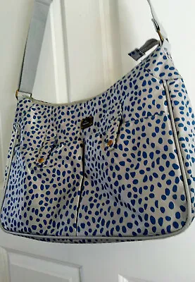 Caboodle Baby Charge Bag Large Spotty Blue Silver Grey Cross Body Messenger • £7.99