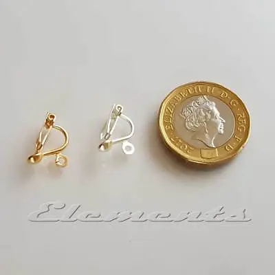 Clip On Earring Blanks Fittings Findings With Loop Gold Or Silver Plated • £2.99