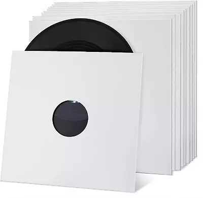 10PCS White Vinyl Record Jackets 350Gsm Cardboard Sleeves LP Album Covers Acid F • $27.99