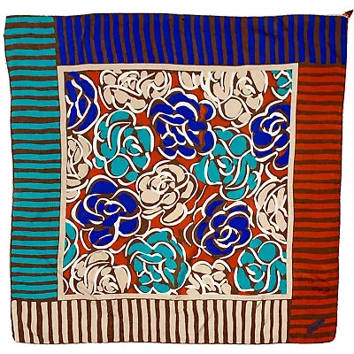 MISSONI FLORAL MULTI COLOR LARGE Silk Scarf 32/31 In #A118 • $56.70