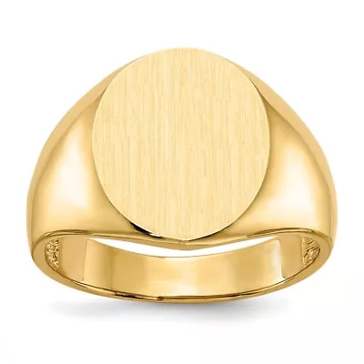 10K Yellow Gold 15.0x13.5mm Open Back Signet Ring For Men Size 10 • $684