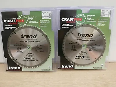 Trend 255mm X 30mm 42t & 72t Tct Makita Mls100 Mitre Saw Blades Csb/cc25542 & 72 • £52.89