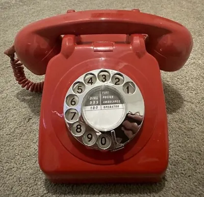 Vintage Lacquer Red GPO 706  Rotary Dial Telephone - Classic Retro Phone • £24.99