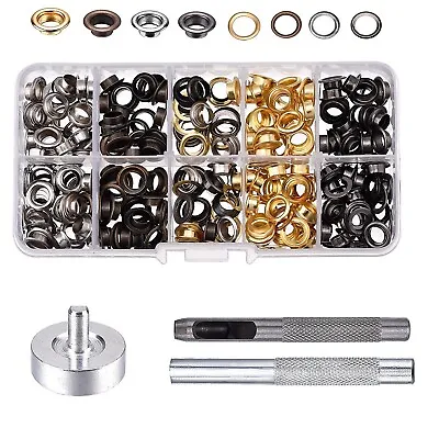 £8.69 • Buy 100/200pcs Eyelets Washer Kit Grommets For Leather 3 Fixing Tool Crafts DIY Set