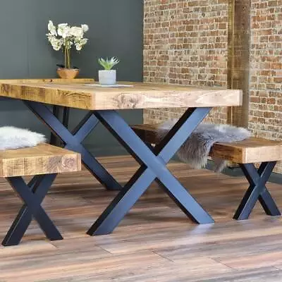 2PCS/Set Black Industrial Metal X Shape Table Legs Desk Bench X Cross Frame Legs • £59.95