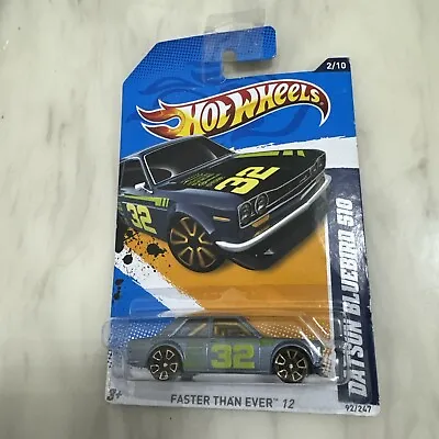 Hot Wheels DATSUN BLUEBIRD 510 Gray 2012 Faster Than Ever Creased  Card ￼ • £10