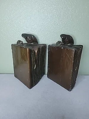 K & O Parrot On A Book And A Rose Bookends Ca. 1927 Heavy • $69.99