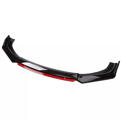 $49.23 • Buy For Universal Car Front Bumper Lip Spoiler Splitter Body Kit Glossy Black +Red