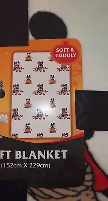 Disney Mickey & MINNIE MOUSE Throw Blanket 60 X  90 Fall Pumpkin NEW • $35.96