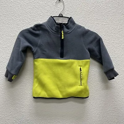 MINI BODEN Boys 1 1/2 - 2 Years 2T Green Fleece Jacket Pullover Coat 1/4 Zip • $22.88
