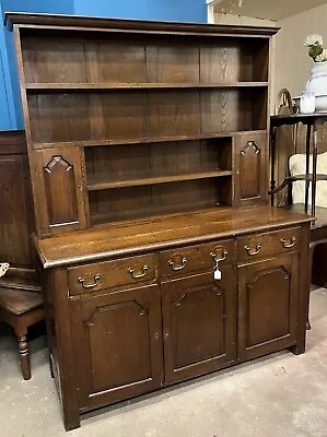 Solid Oak Two Height Display Dresser • £285