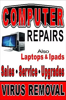 Computer Repair Virus Removal Poster Advertising Sign 24 X 36  • $38.95