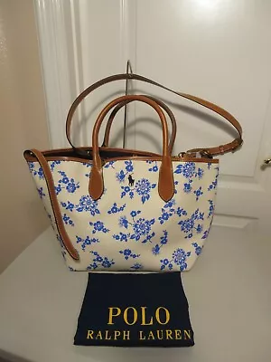 Nwt Polo Ralph Lauren Canvas/leather Bellport Tote/weekender Bag Floral Rare • $175