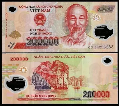 Vietnam 200000 Vietnamese Dong P-123 2014 UNC World Currency Polymer BANK NOTE • $29.99