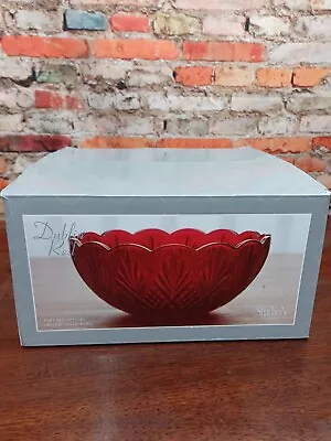  Godinger Dublin Red Crystal Serving Salad Bowl Ruby Red Cristal  8.5 In. Pre-ow • $20.99