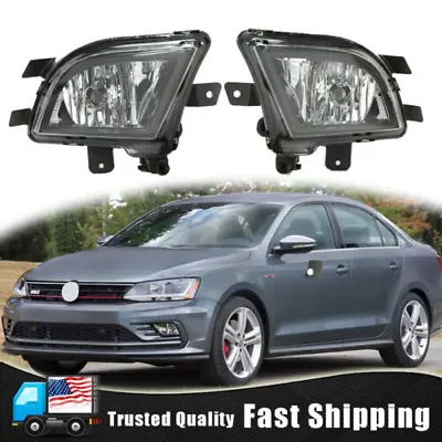 Fit 2015-2018 VW Volkswagen Jetta Front Bumper Clear Lens Fog Light Lamp Pair • $49.99