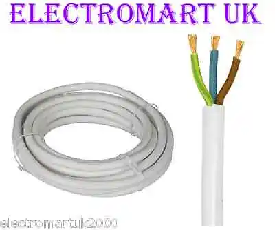 3 Core Mains Cable Wire Flex White 13a 13 Amp Priced Per Meter • £1.90