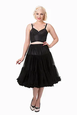£38.99 • Buy Black 50's Rockabilly Retro Super Soft 26 Inches Petticoat Skirt BANNED Apparel