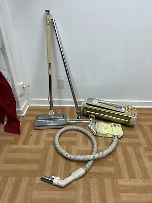 Vintage ELECTROLUX CANISTER Vacuum Cleaner 1401 Bundle Power Nozzle SUPER J Gold • $125