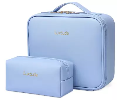 Leather Travel Makeup Train Case Waterproof Makeup Bag Cosmetic Case Organizer • $3.99