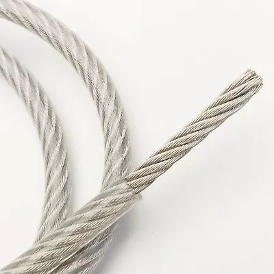 Stainless Steel Braided Cable 1/8  Coated To 3/16  7x19 Strand Core Grade 304 • $22.75