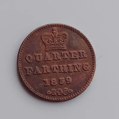 1839 Queen Victoria Quarter Farthing - Same Size As Original. Retro • £4.50