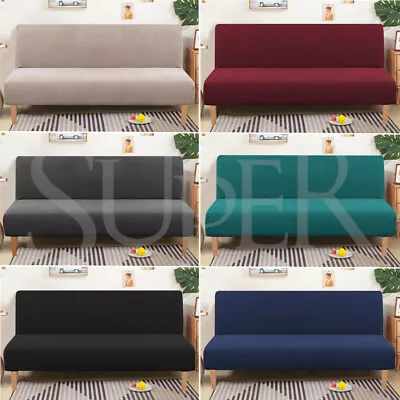 $21.99 • Buy Armless Sofa Bed Covers Stretch Folding Couch Futon Protector Plain Slipcover