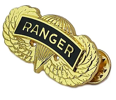 Airborne Jump Wing RANGER GOLD PLATED US Army Military Insignia Badge PIN • $19.99