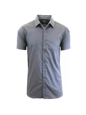 Mens Short Sleeve Dress Shirts Button Down Slim Fit Casual Solid Colors NWT NEW • $13.97