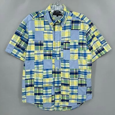 Tommy Hilfiger Shirt Mens Large Button Up Indian Madras Patchwork Squares L VTG • $29.99