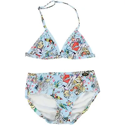 New Authentic Ed Hardy Girls Bikini Age 6 Years (116cm) Blue Floral RRP £30 • £19.99