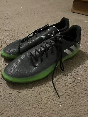 Adidas Messi 16.3  Indoor Soccer Shoes Black Green Mens Size 9-1/2  • $27