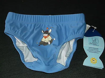 Sterntaler 'Little Donkey' Swim Pants W/Nappy Liner 6-12m 74-80cm Blue Mix BNWT • £9.99