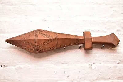 Antique PACIFIC Island WAR CLUB POLYNESIAN Samoan CARVED Wood Weapon 20  VTG • $138.60