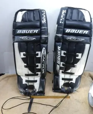 Vintage Bauer Reaction FLEXX Dart GP 3000 JR Hockey Goalie Leg Pads Team Sports • $199.95