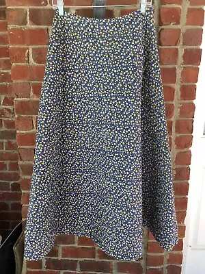 Vintage Quilted Calico Floor Length Skirt A-Line Handmade High Quality • $35