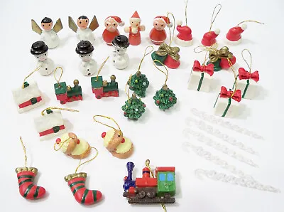 Santa Snowman Train Icicle Christmas Tree Miniature Ornaments Plastic Figures • $9.99